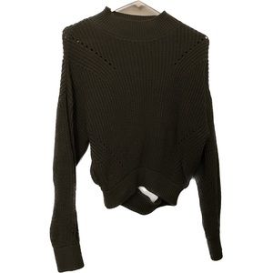 Dark Green Forever 21 Open Back Turtle Neck Sweater Small